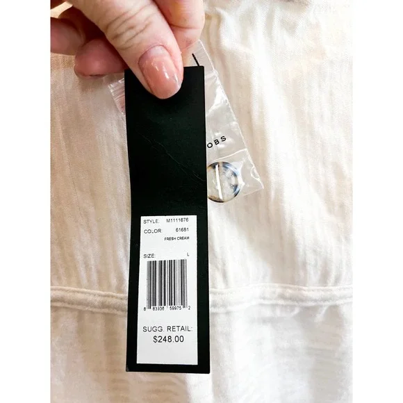 Marc Jacobs Fresh Cream Soft Cotton Blend Dress Size L NWT - Picture 6 of 9